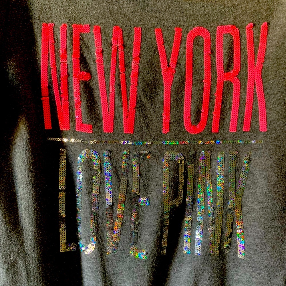 VINTAGE PINK SEQUIN HOODIE Size M PURCHASED AT VS IN TIME SQUARE
